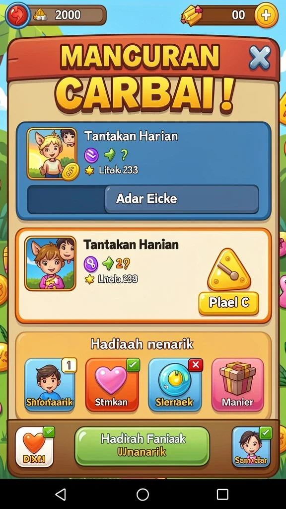 Tampilan antarmuka permainan yang menarik.