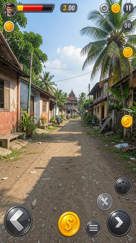 Level permainan yang penuh tantangan.