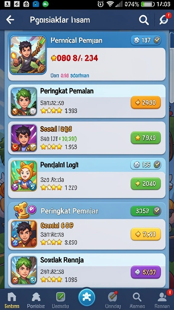 Gameplay seru dengan berbagai pilihan permainan.