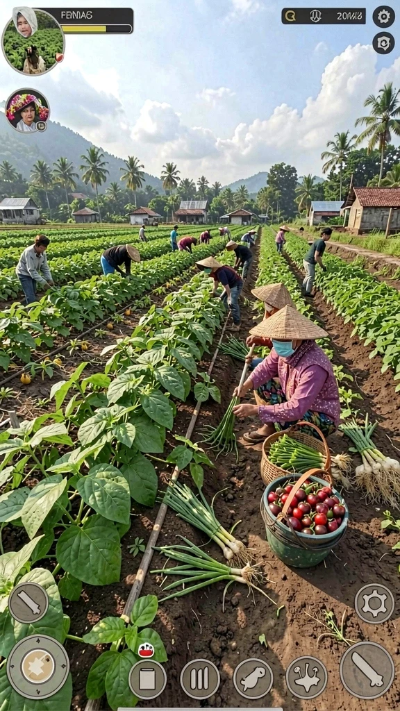 Tangkapan layar menunjukkan fitur interaksi pemain dalam komunitas.