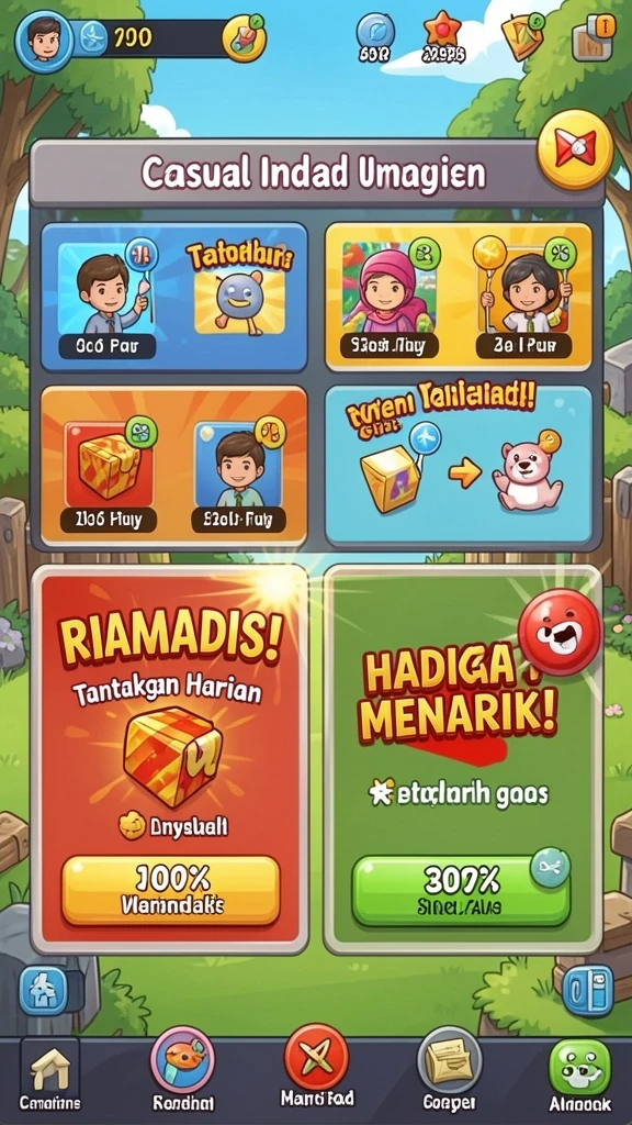 Variasi tema yang membuat setiap permainan semakin seru.