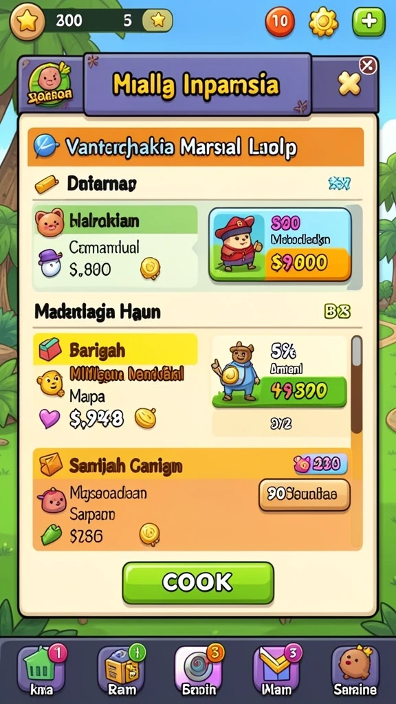 Tampilan awal game yang menarik dan intuitif.