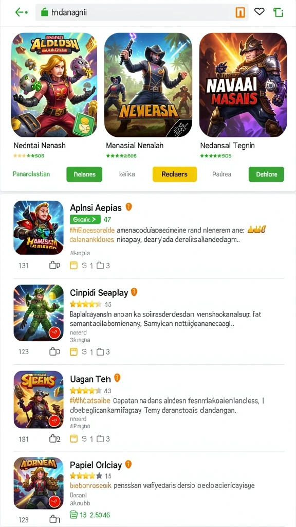Tampilan karakter yang beragam dan menarik.