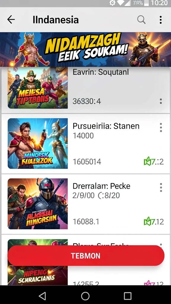 Berbagai pilihan game slot seru dalam aplikasi.